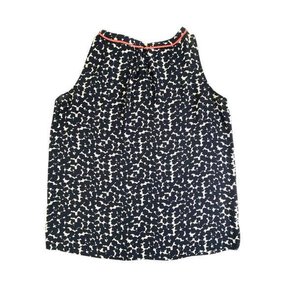 LOFT OUTLET Ann Taylor Top Women’s Abstract Print Blouse Blue White Sz Petite M - Picture 4 of 8